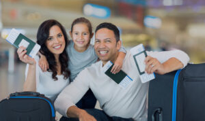 Secure ID solutions - fanily with passports travelling